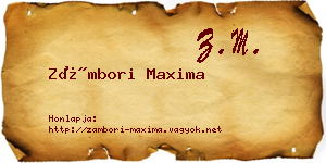 Zámbori Maxima névjegykártya